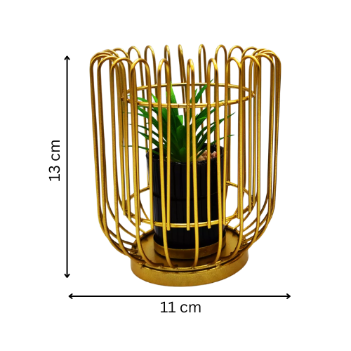 Metal Cage With Ceramic Vase