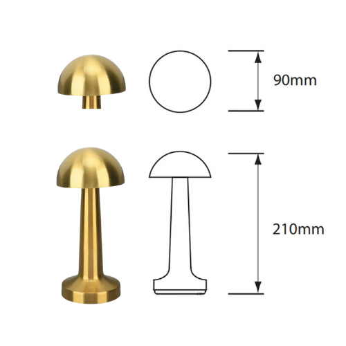 LED Touch Desk Table Lamp – Dimmable Mushroom Style (Rechargeable)