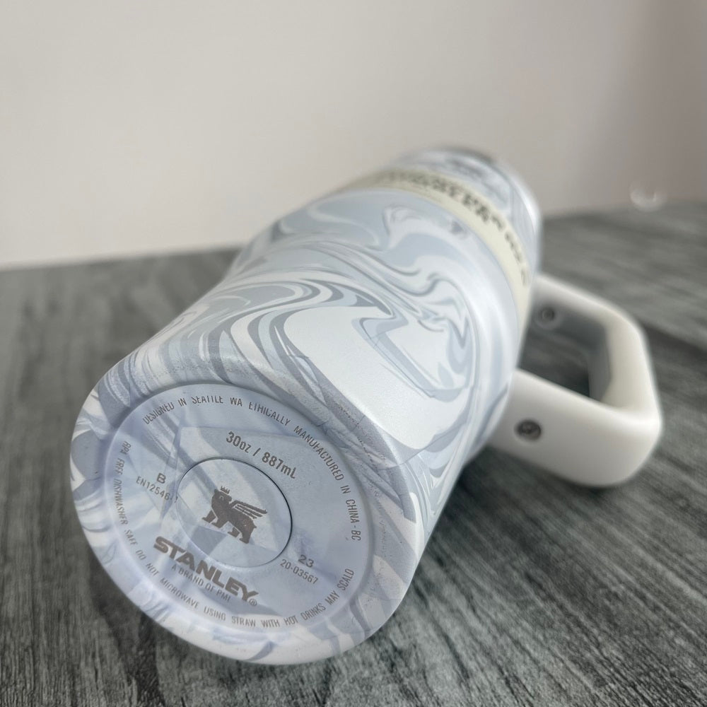 Stanly Quencher H2.0 FlowState Marble Swirl Edition Tumbler | 30 OZ (White)