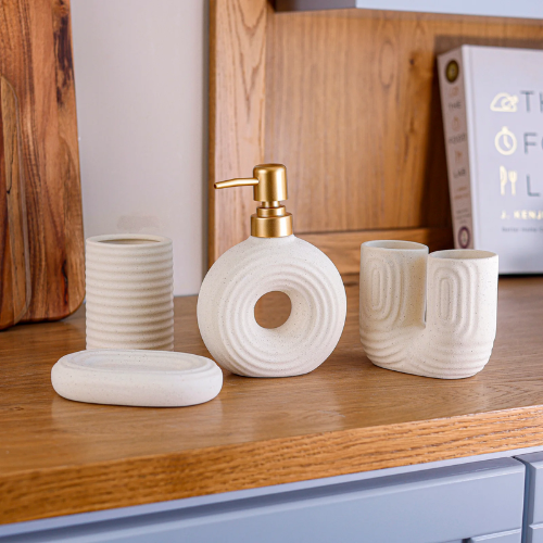 Terramoza Ceramic Bathroom Accessory Set Stripped